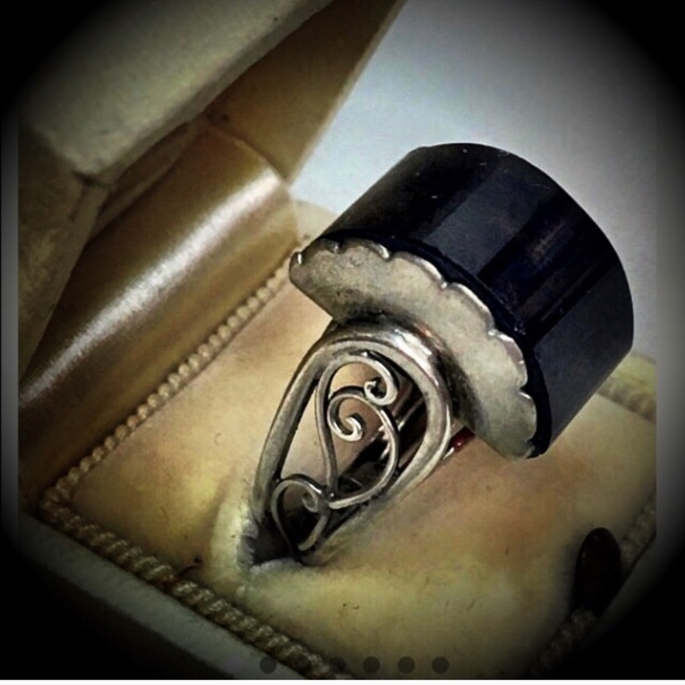 Sterling and Smoky Topaz Vintage Ring